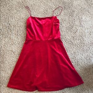 Urban Outfitters Red Velvet Mini Dress
